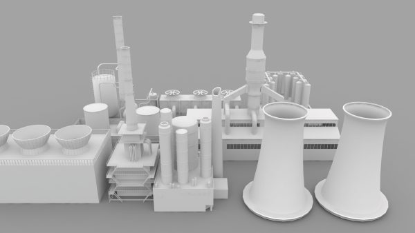 Low-Poly Industrial Plant