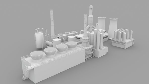 Low-Poly Industrial Plant