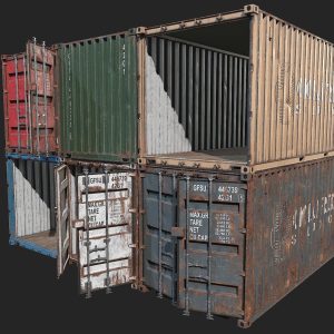 Low Poly PBR Shipping Container 20ft
