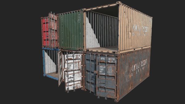 Low Poly PBR Shipping Container 20ft