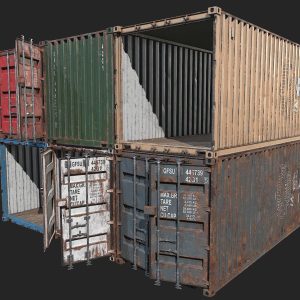Low Poly PBR Shipping Container 40ft
