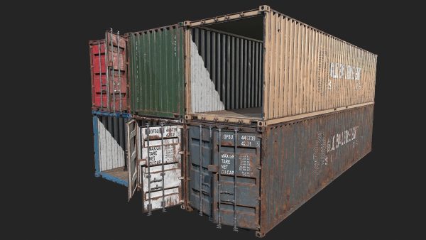 Low Poly PBR Shipping Container 40ft