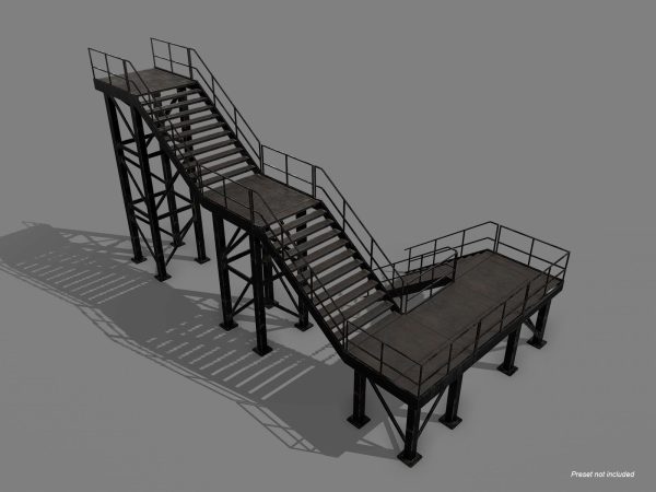 Lowpoly Modular Industrial Stairs