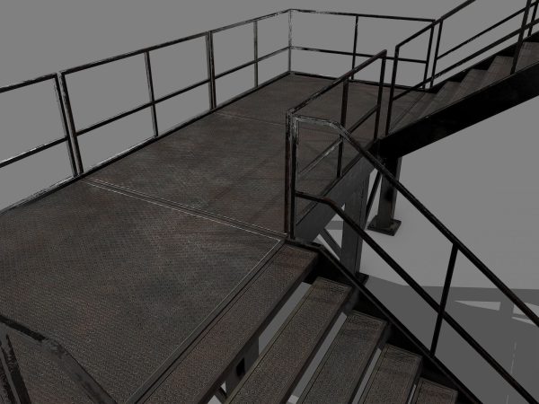 Lowpoly Modular Industrial Stairs