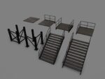 Lowpoly Modular Industrial Stairs