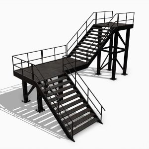Lowpoly Modular Industrial Stairs