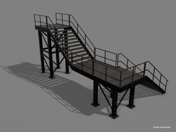 Lowpoly Modular Industrial Stairs