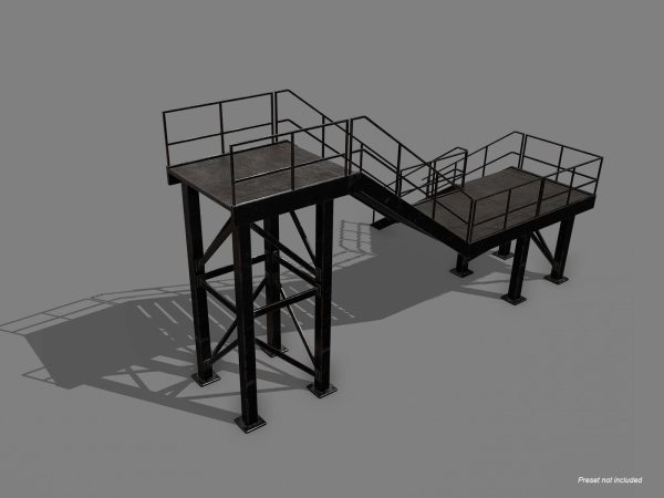 Lowpoly Modular Industrial Stairs