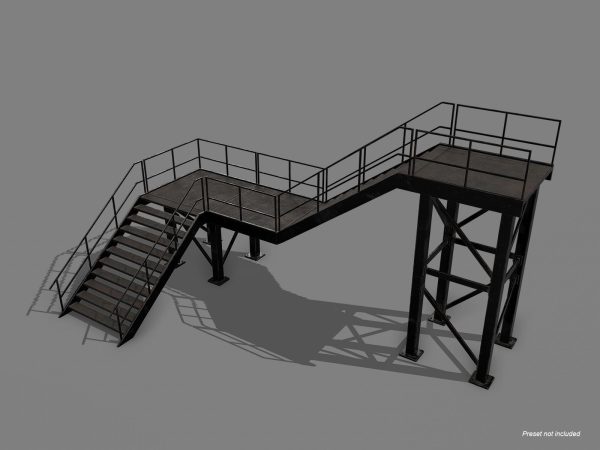 Lowpoly Modular Industrial Stairs