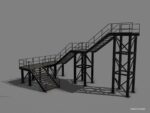 Lowpoly Modular Industrial Stairs