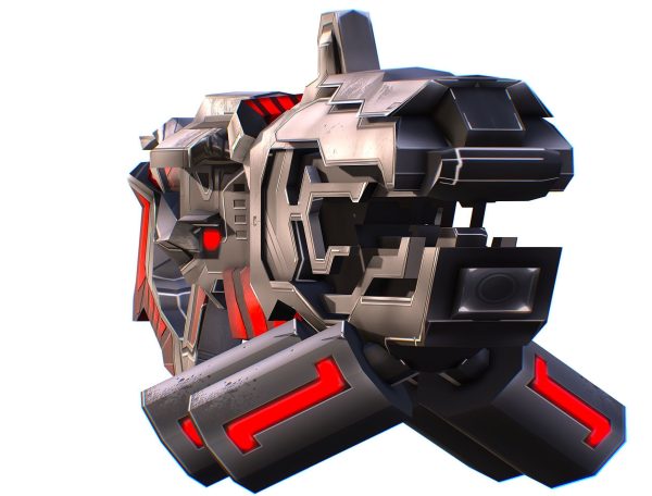 LowPoly Sci-Fi Assault Heavy Machine Gun