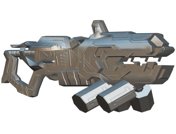 LowPoly Sci-Fi Assault Heavy Machine Gun