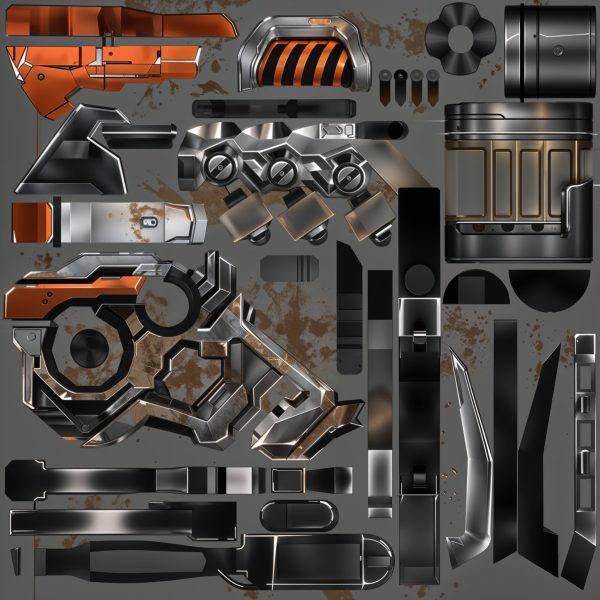 LowPoly Sci Fi Assault Heavy Machine Gun