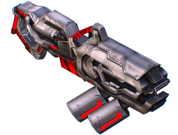 LowPoly Sci-Fi Assault Heavy Machine Gun