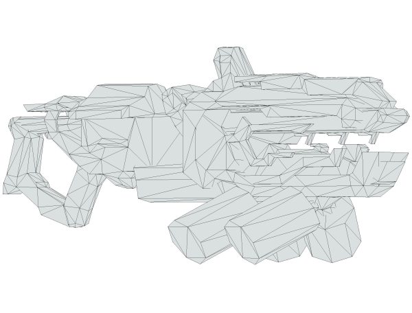 LowPoly Sci-Fi Assault Heavy Machine Gun