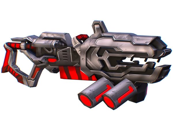 LowPoly Sci-Fi Assault Heavy Machine Gun