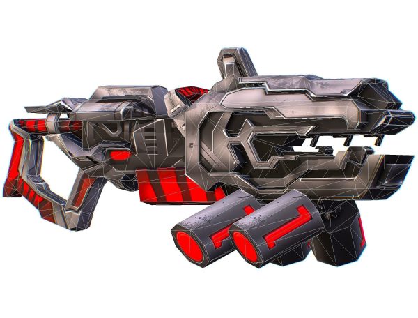 LowPoly Sci-Fi Assault Heavy Machine Gun