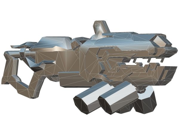LowPoly Sci-Fi Assault Heavy Machine Gun