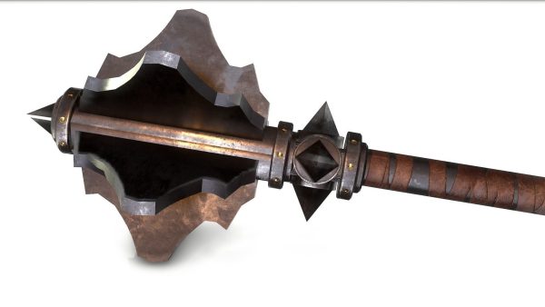 mace PBR wooden weapon with metal parts