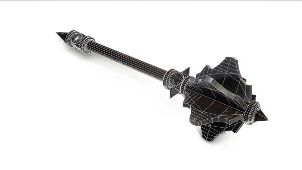 mace PBR wooden weapon with metal parts