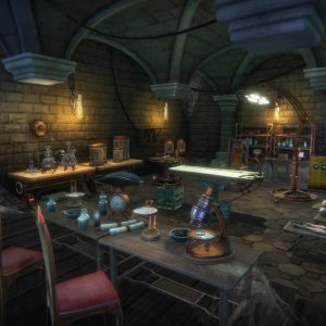 Mad scientist lab scene