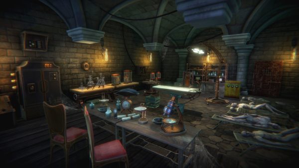 Mad scientist lab scene