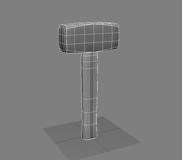 Mallet 3D Model wooden hammer