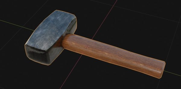 Mallet 3D Model wooden hammer