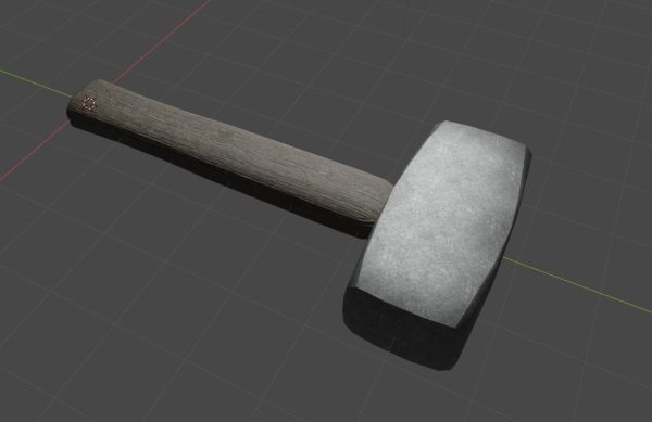 Mallet 3D Model wooden hammer