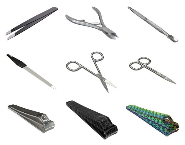Manicure set teflon-coated stainless steel knife