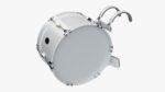 Marching bass drum with carrier pure white