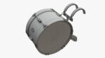 Marching bass drum with carrier pure white