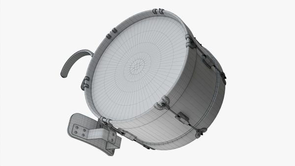 Marching bass drum with carrier pure white
