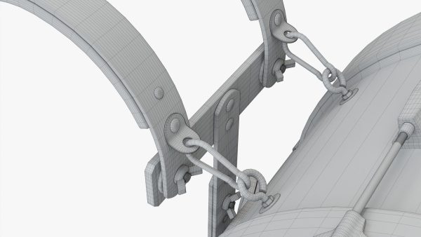 Marching bass drum with carrier pure white