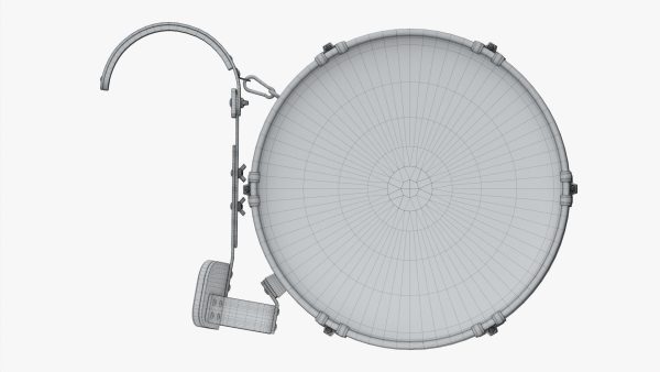 Marching bass drum with carrier pure white