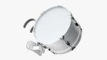 Marching bass drum with carrier pure white