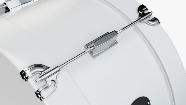 Marching bass drum with carrier pure white