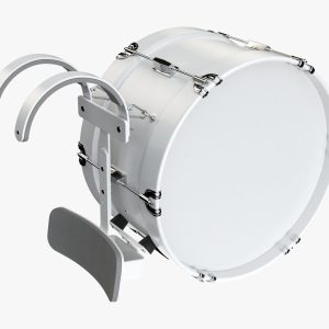 Marching bass drum with carrier pure white