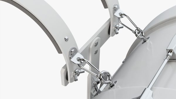 Marching bass drum with carrier pure white