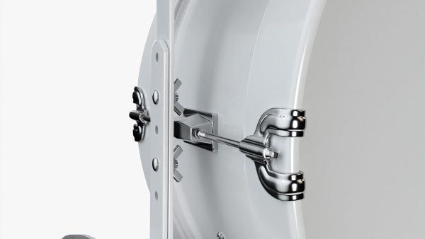 Marching bass drum with carrier pure white
