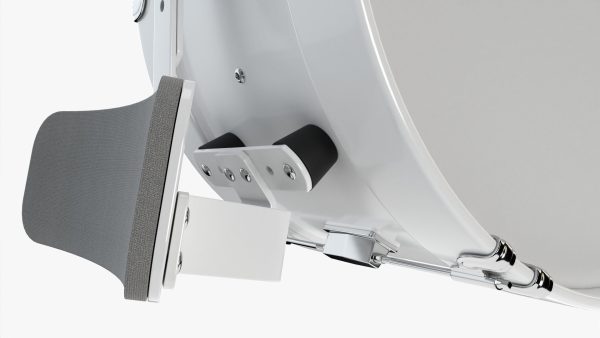 Marching bass drum with carrier pure white