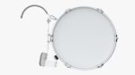 Marching bass drum with carrier pure white