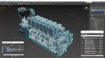 Marine Propulsion Engine Blue