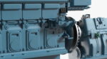 Marine Propulsion Engine Blue