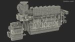 Marine Propulsion Engine Blue
