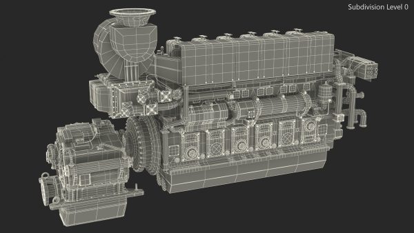Marine Propulsion Engine Blue