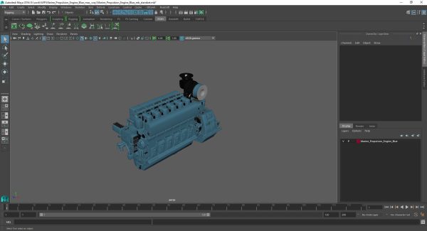 Marine Propulsion Engine Blue