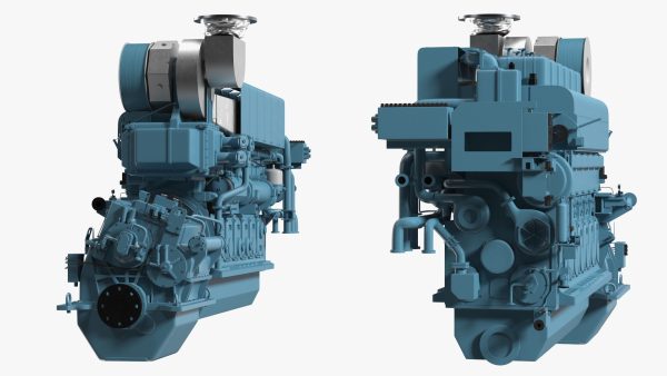 Marine Propulsion Engine Blue