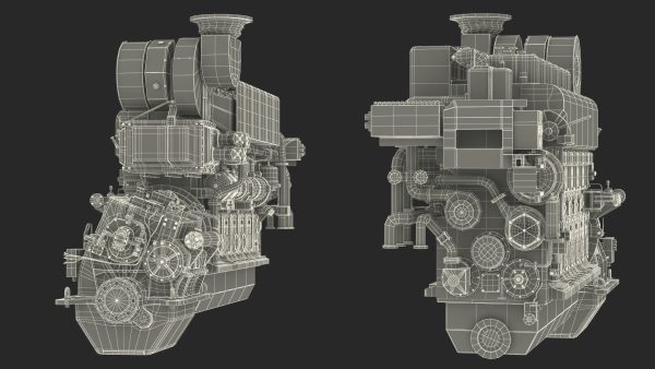 Marine Propulsion Engine Blue