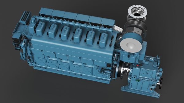 Marine Propulsion Engine Blue